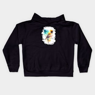 Bird Wildlife Animal Nature Watercolor Art Painting Kids Hoodie